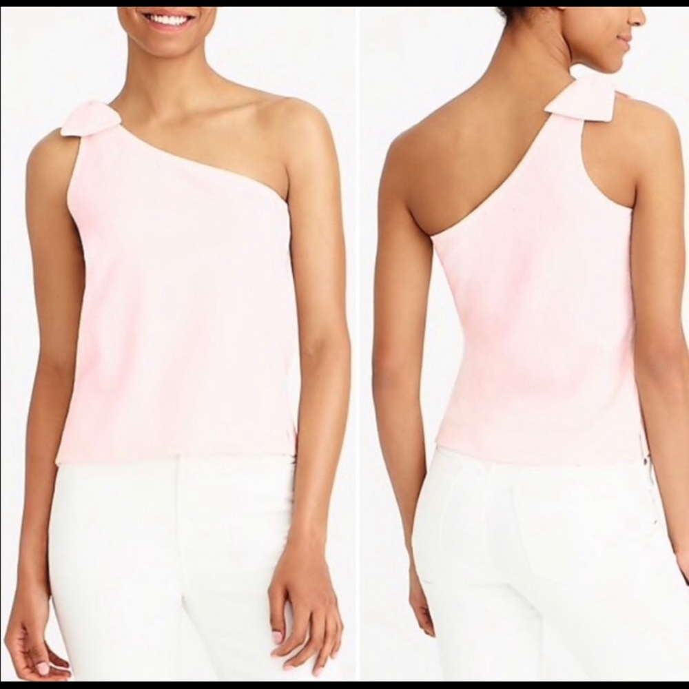 J. Crew One Shoulder Bow Top